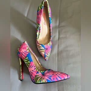Atmosphere Tropical Floral Design Heels/Pumps 7